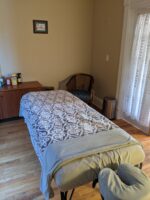 Treatment room used for acupuncture, PEMF, ultrasonic lipolysis, and massage therapists